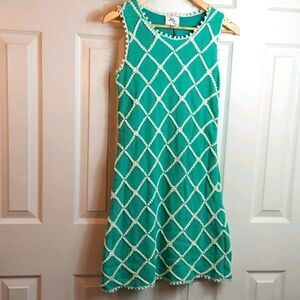 Milly New York Crochet Knit Pom Trim Dress Sz S